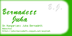 bernadett juha business card